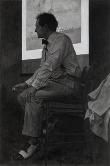 Image of charcoal on paper by Leslie Adams titled A Portrait of Michael Shane Neal